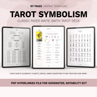 Tarot Symbolism and Cheat Sheets | Digital Quick Reference Guide for Ipad | Tarot cards meaning RWS Deck 78 cards meaning for baby witch